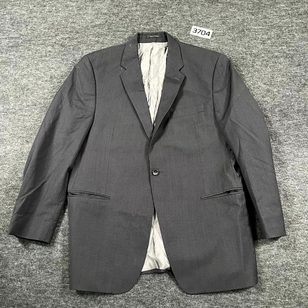 Calvin Klein Blazer Jacket Men 44R Black Wool Notch Lapel Single Breasted Formal